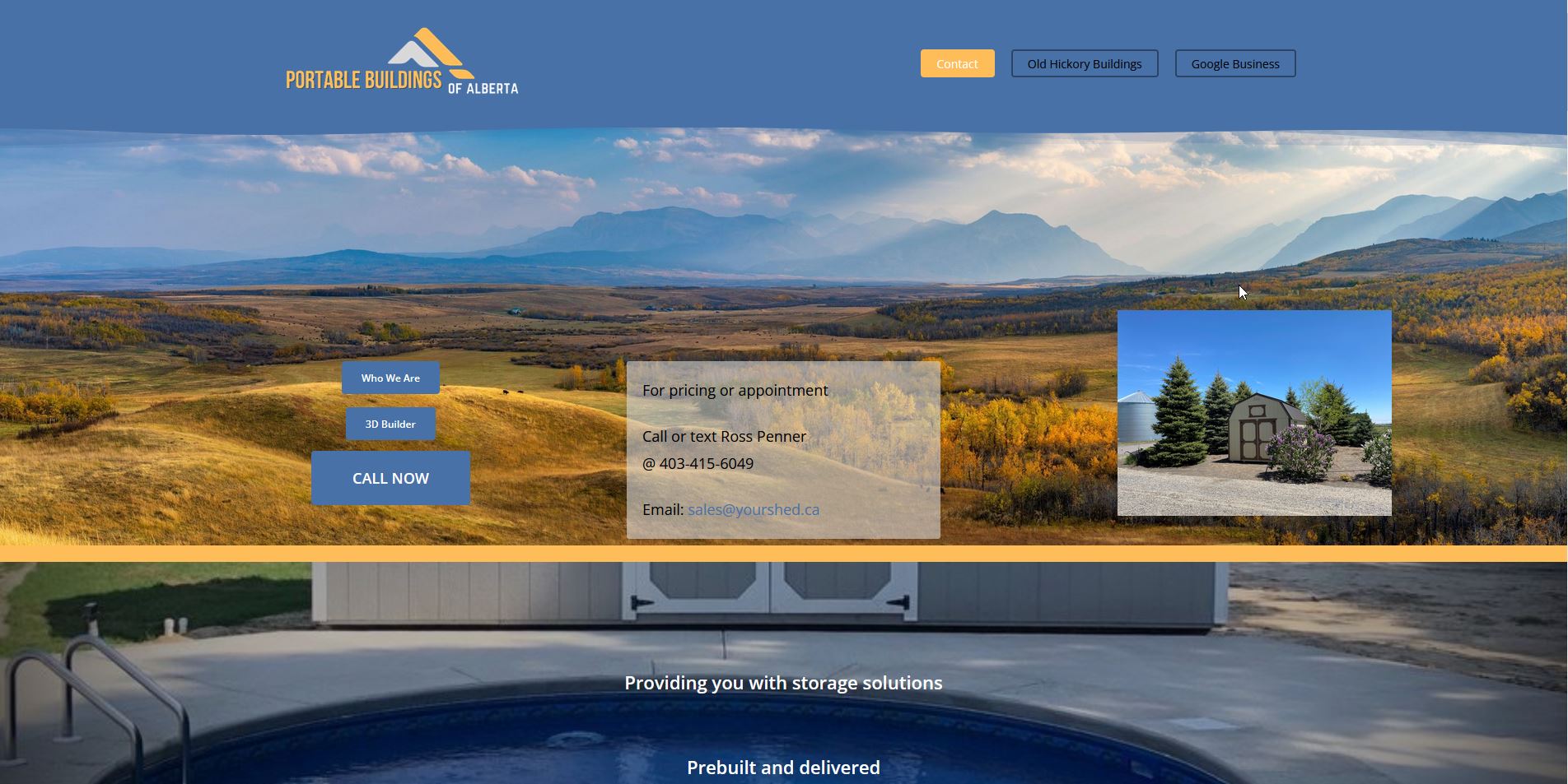 Portable Buildings of Alberta website